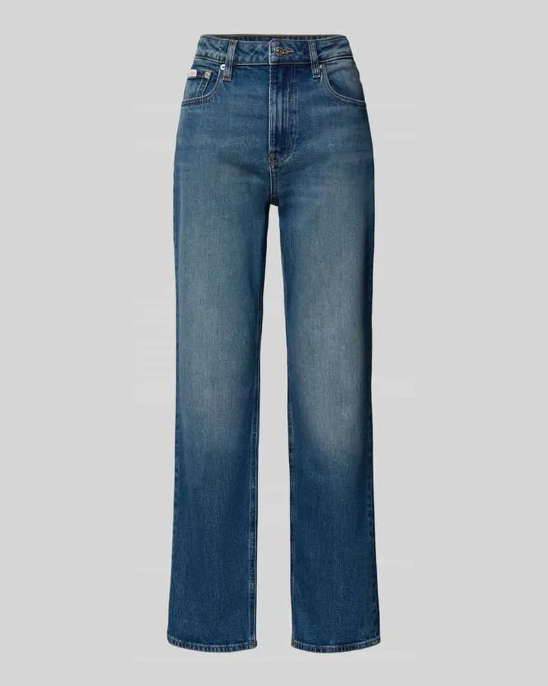 Calvin Klein Straight Fit Jeans mit Logo-Patch Jeansblau