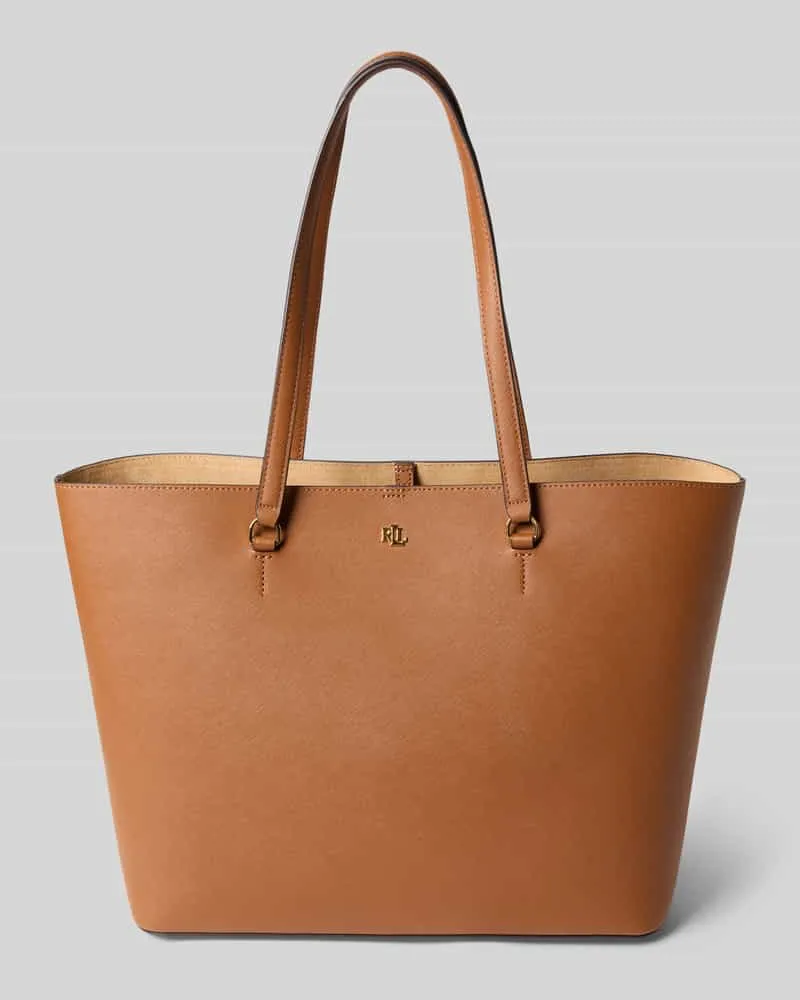 Ralph Lauren Tote Bag aus Rindsleder mit Label-Applikation Modell 'KARLY Cognac