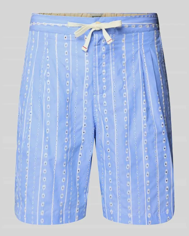 Scotch&Soda Regular Fit Shorts mit Lochstickerei Hellblau