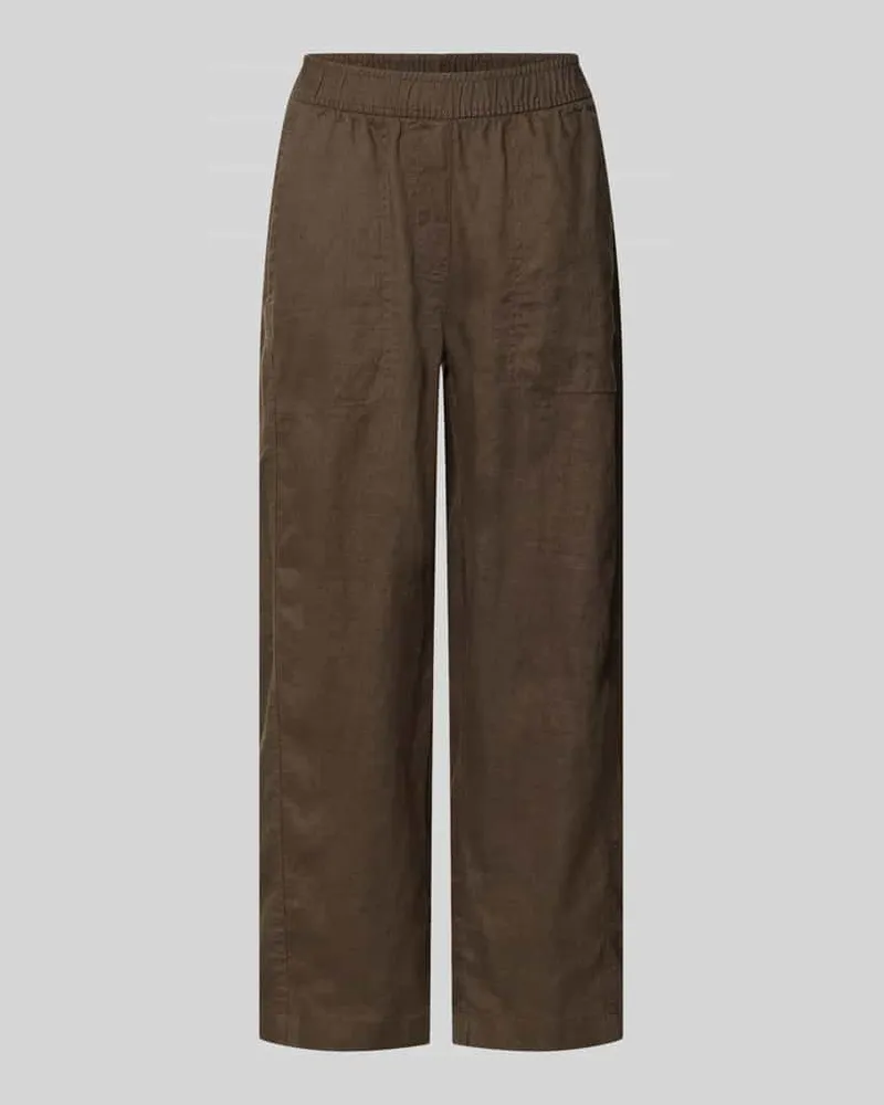 OPUS Leinenhose in verkürzter Passform Modell 'myha linen Khaki