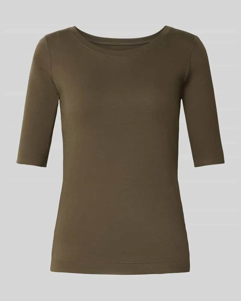 Marc Cain T-Shirt mit Rundhalsausschnitt Khaki
