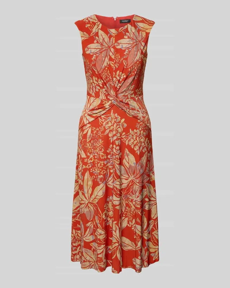 Ralph Lauren Midikleid mit Knotendetail Modell 'TESSANNE Rot