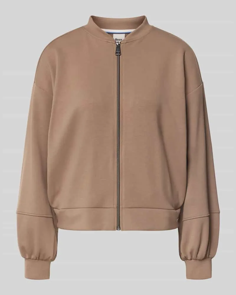 Brax Sweatjacke mit Reißverschluss Modell 'BECKY Taupe