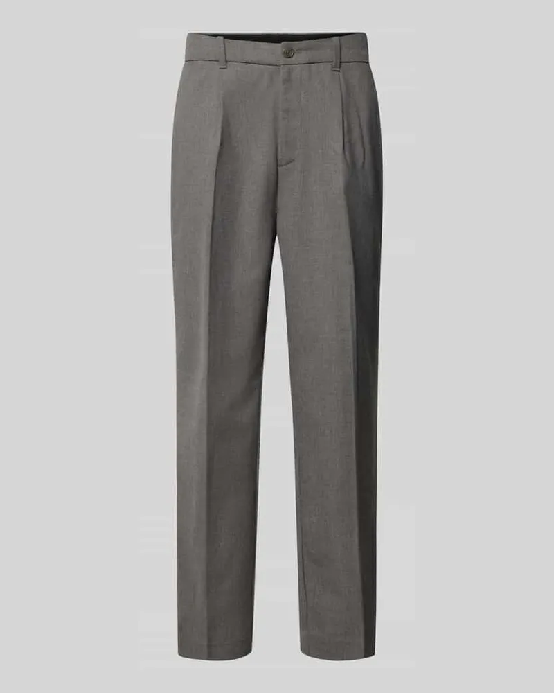 Calvin Klein Slim Tapered Fit Anzughose mit Bügelfalten Mittelgrau