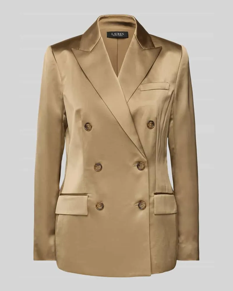 Ralph Lauren Blazer aus Satin mit Reverskragen Modell 'Ryen Mittelbraun