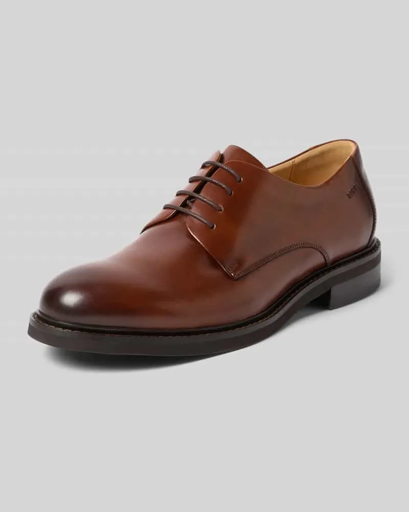 Digel Schnürschuh aus Leder mit Label-Prägung Modell 'Soft Cognac