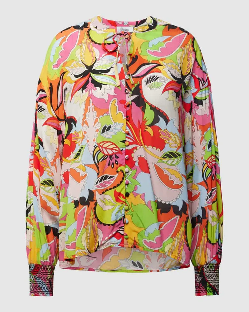 Princess goes Hollywood Hemdbluse aus reiner Viskose mit floralem Muster Pink