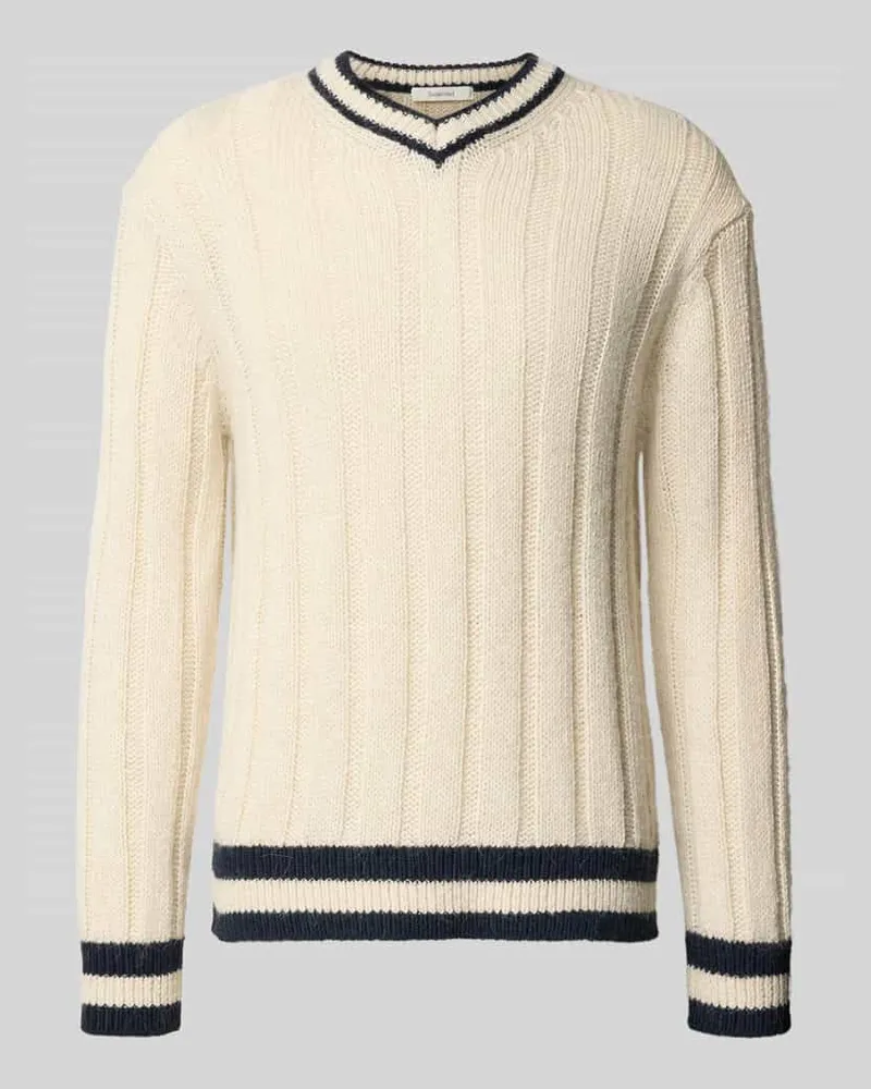 Selected Homme Relaxed Fit Strickpullover mit Woll-Anteil Modell 'ROY Offwhite