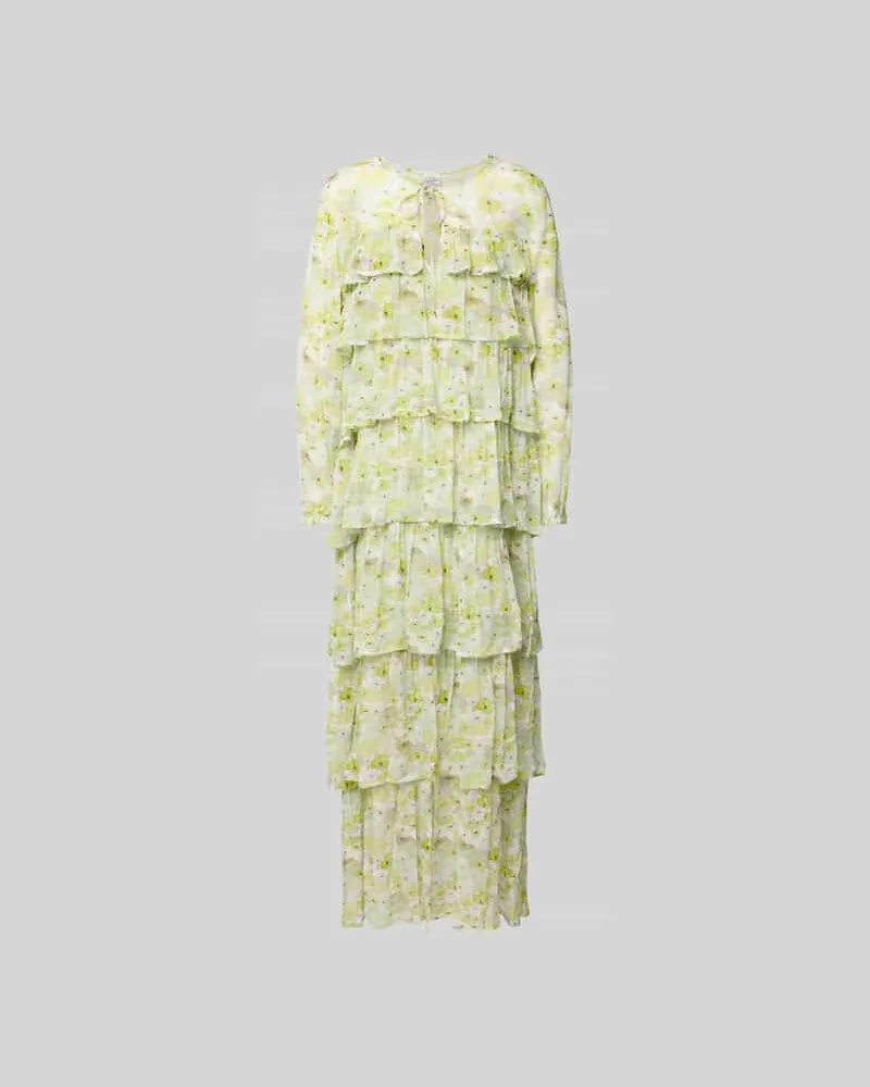 Baum und Pferdgarten Maxikleid aus Viskose im Stufen-Look Hellgelb