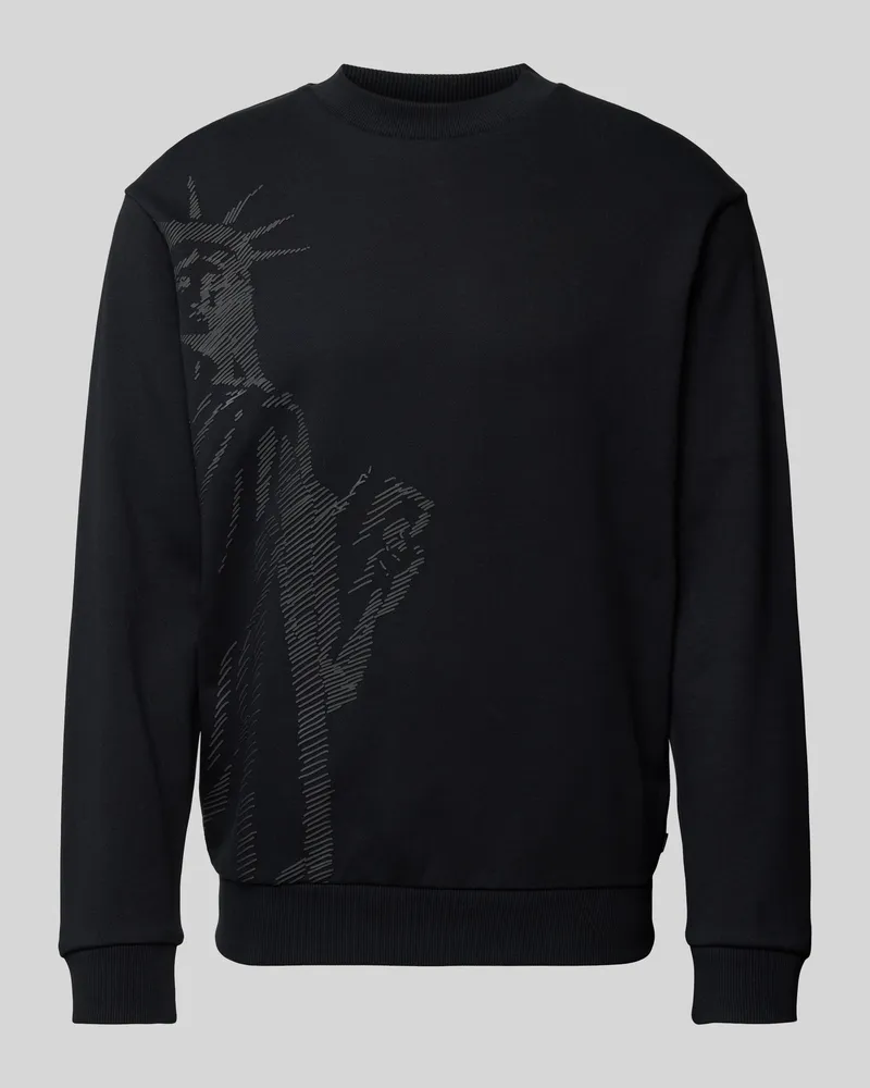 JOOP! Sweatshirt mit Motiv-Print Black