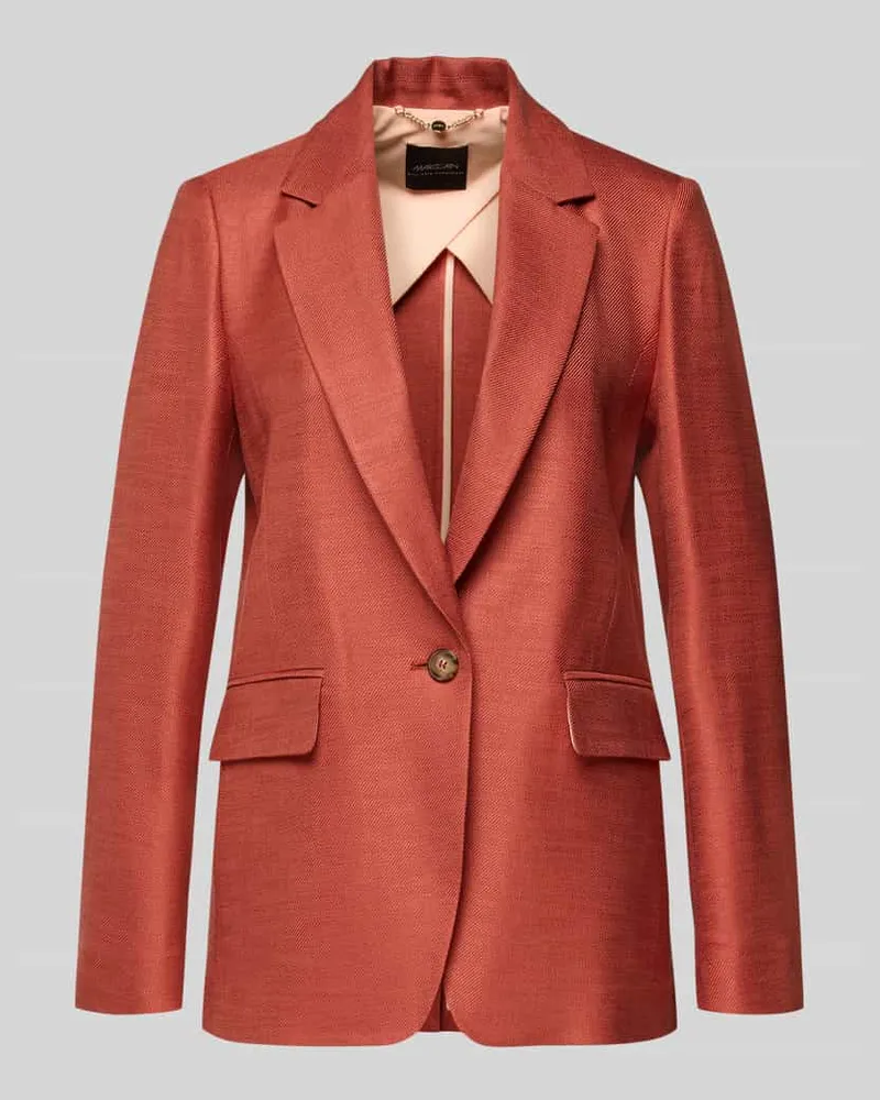 Marc Cain Slim Fit Blazer aus Viskose-Elasthan-Mix mit Pattentaschen Rostrot