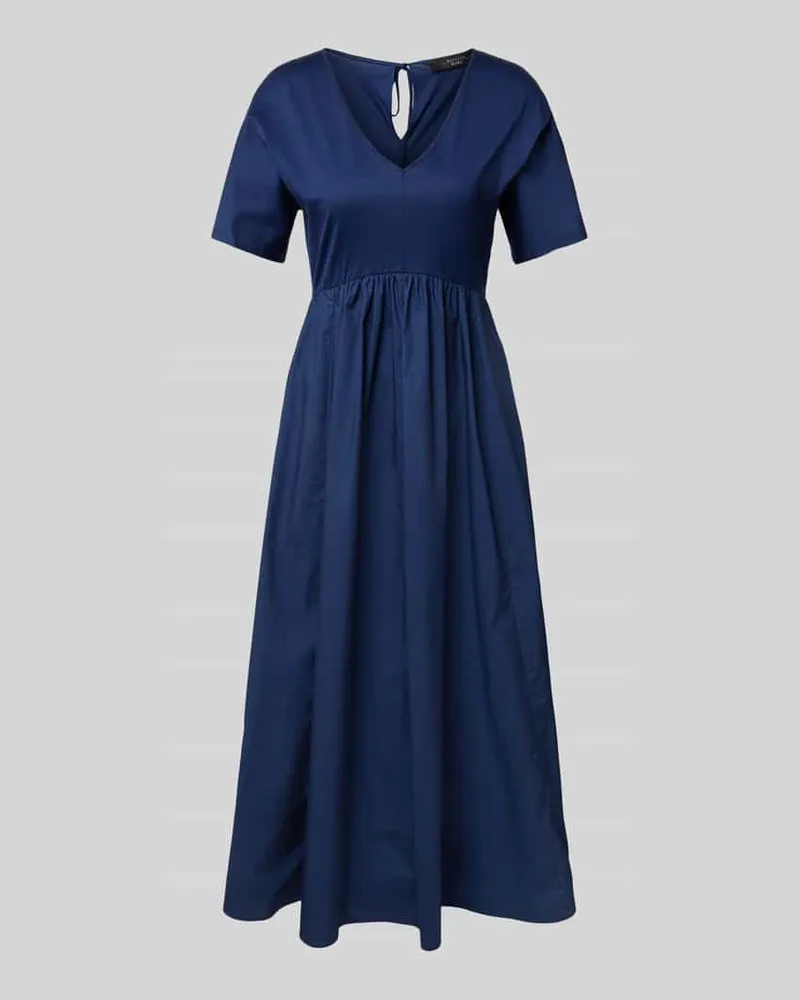 Max Mara Maxikleid mit V-Ausschnitt Modell 'BRONZO Marine