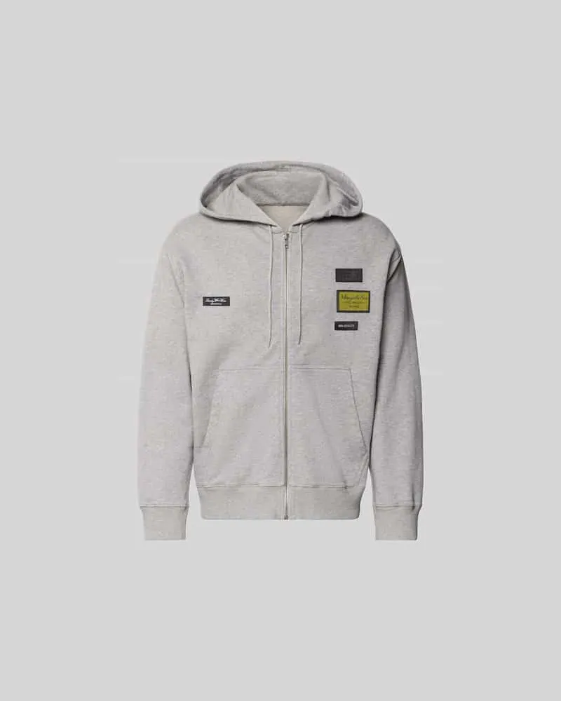 Maison Margiela Regular Fit Sweatjacke mit Logo-Patch Mittelgrau