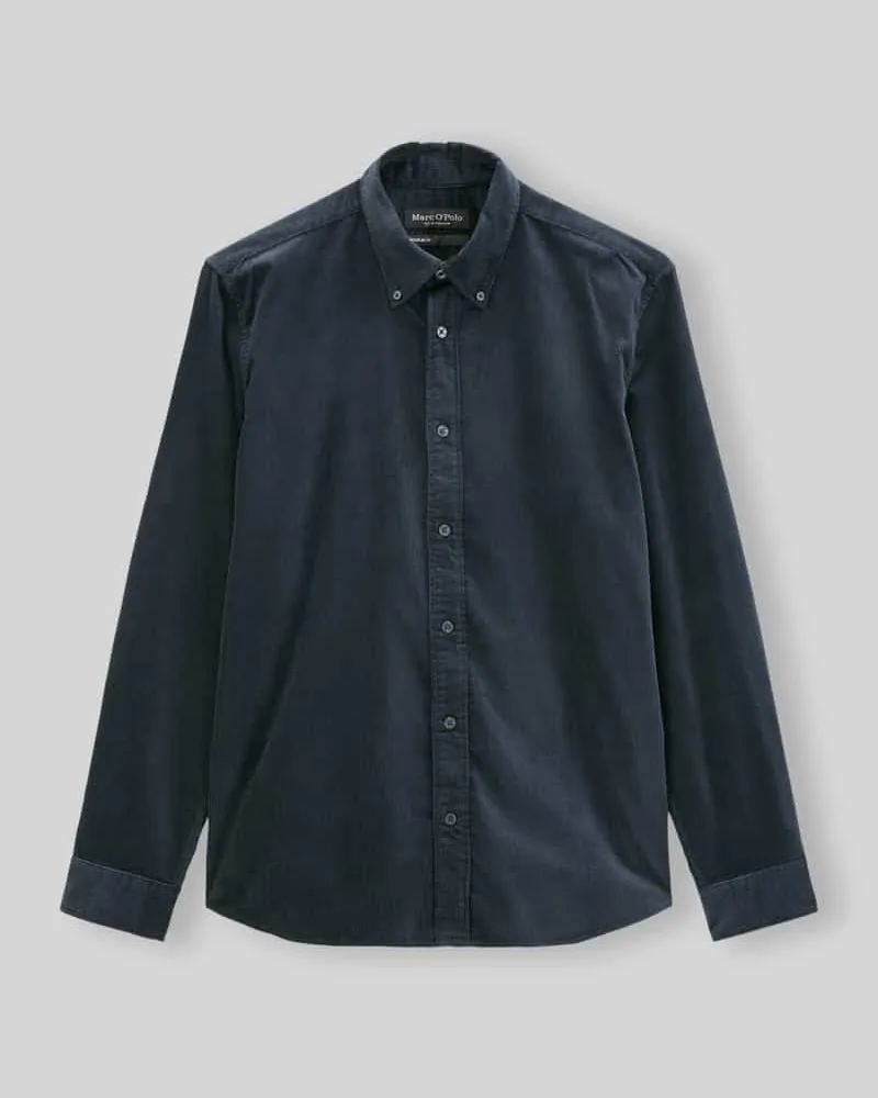 Marc O'Polo Regular Fit Freizeithemd aus Baumwolle mit Cordstruktur Marine