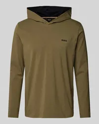 HUGO BOSS Longsleeve mit Kapuze Oliv