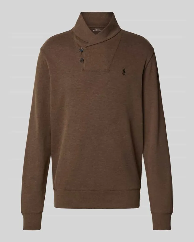Ralph Lauren Longsleeve mit Stehkragen Mittelbraun