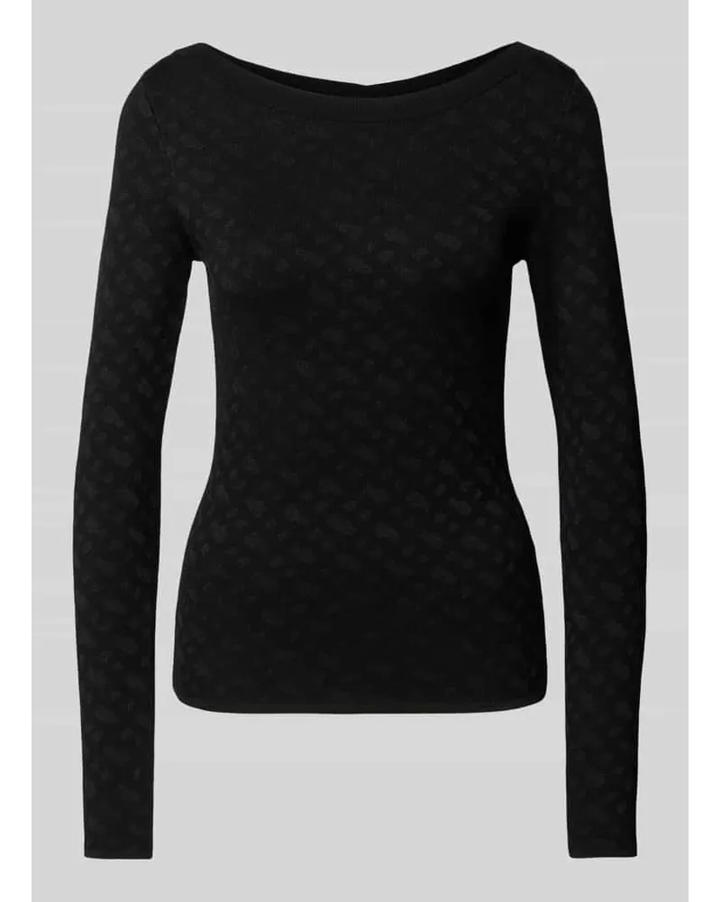 HUGO BOSS Strickpullover mit U-Boot-Ausschnitt Modell 'Ferenti Black