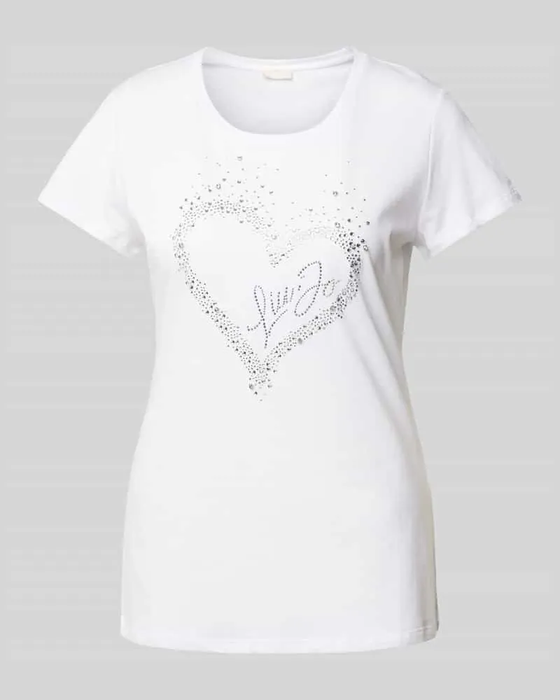 Liu Jo T-Shirt mit Strasssteinbesatz Weiss