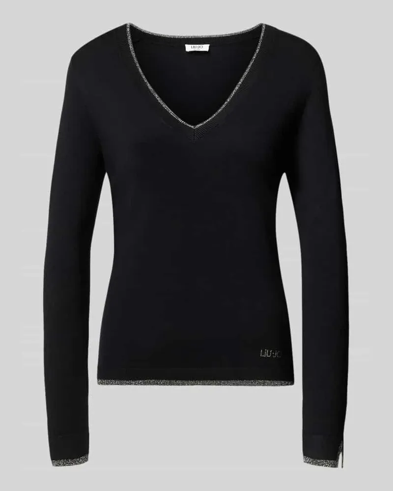 Liu Jo Slim Fit Longsleeve aus reine Viskose Modell 'Maglia Chiusa Black
