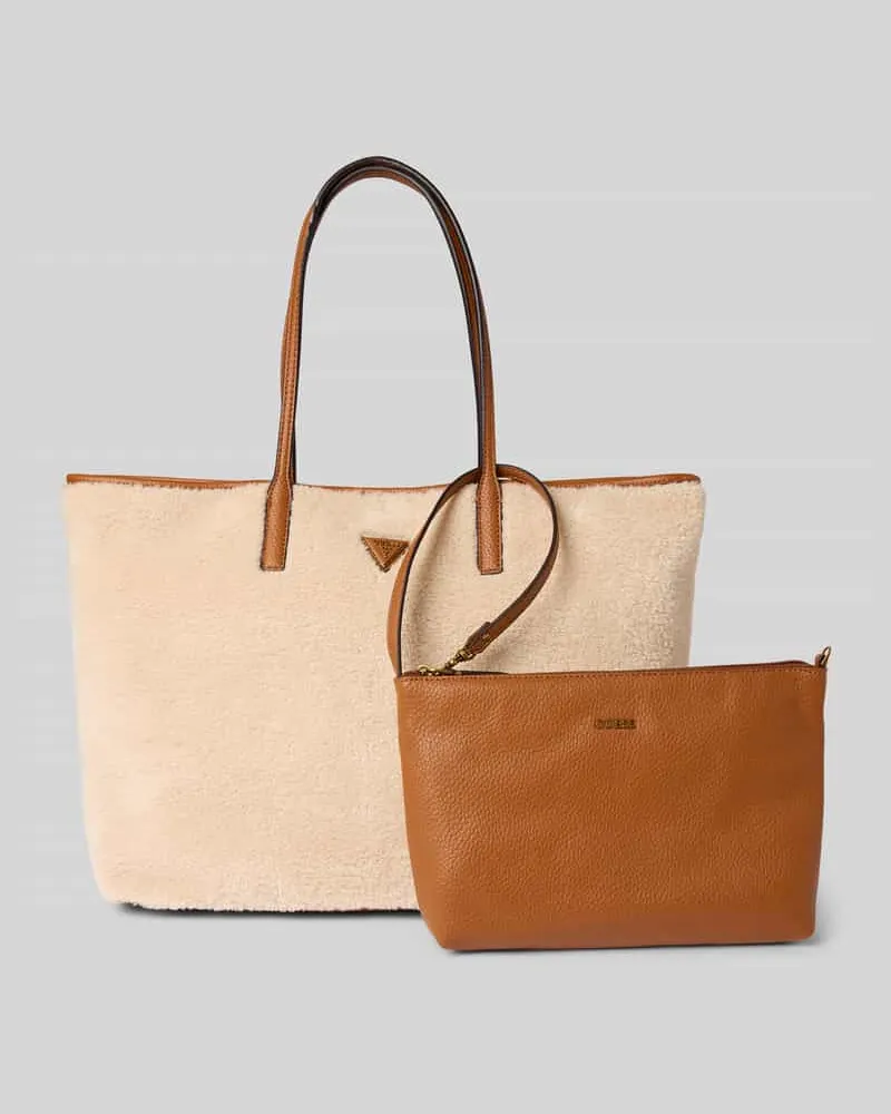 Guess Tote Bag mit Label-Detail Modell 'VICTTORIA Cognac