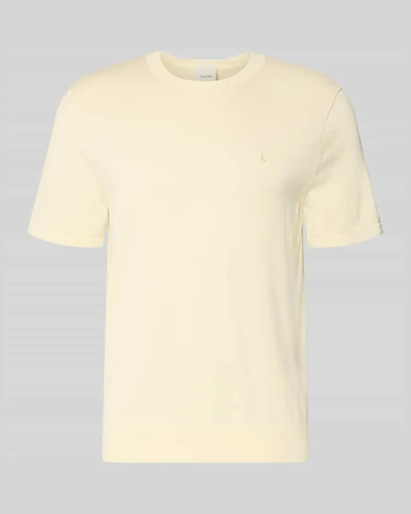 Calvin Klein Regular Fit T-Shirt aus reiner Baumwolle Hellgelb