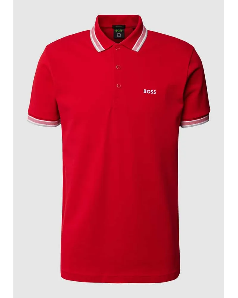 HUGO BOSS Regular Fit Poloshirt mit Label-Stitching Modell 'Paddy Dunkelrot