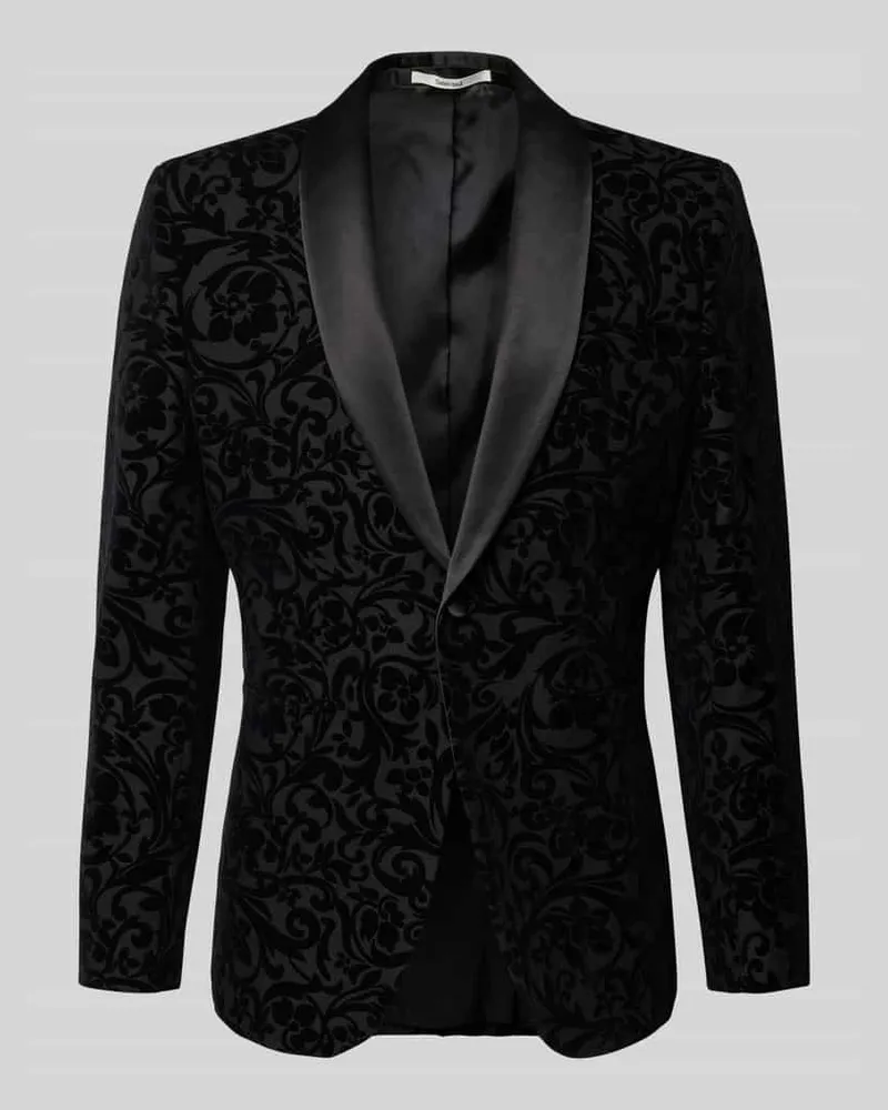 Selected Homme Slim Fit Smoking aus Baumwoll-Woll-Mix Modell 'EDDIE Black