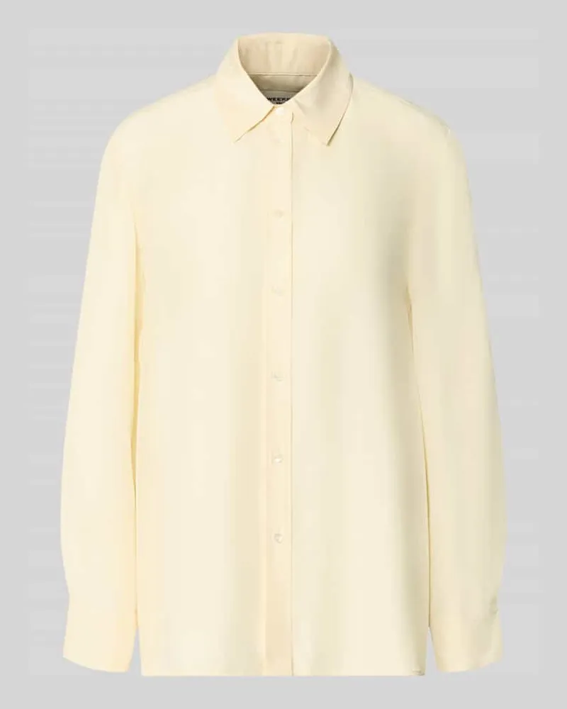 Max Mara Regular Fit Langarmbluse aus reiner Seide Modell 'PALANCA Offwhite