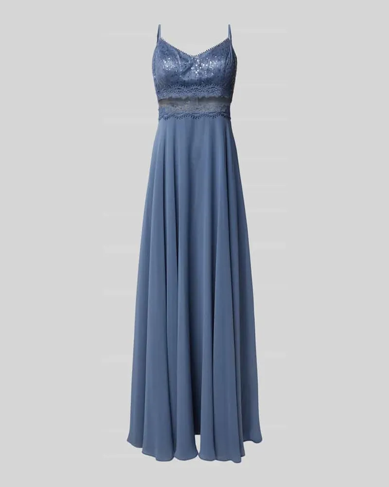 Vera Mont Abendkleid mit Paillettenbesatz Hellblau