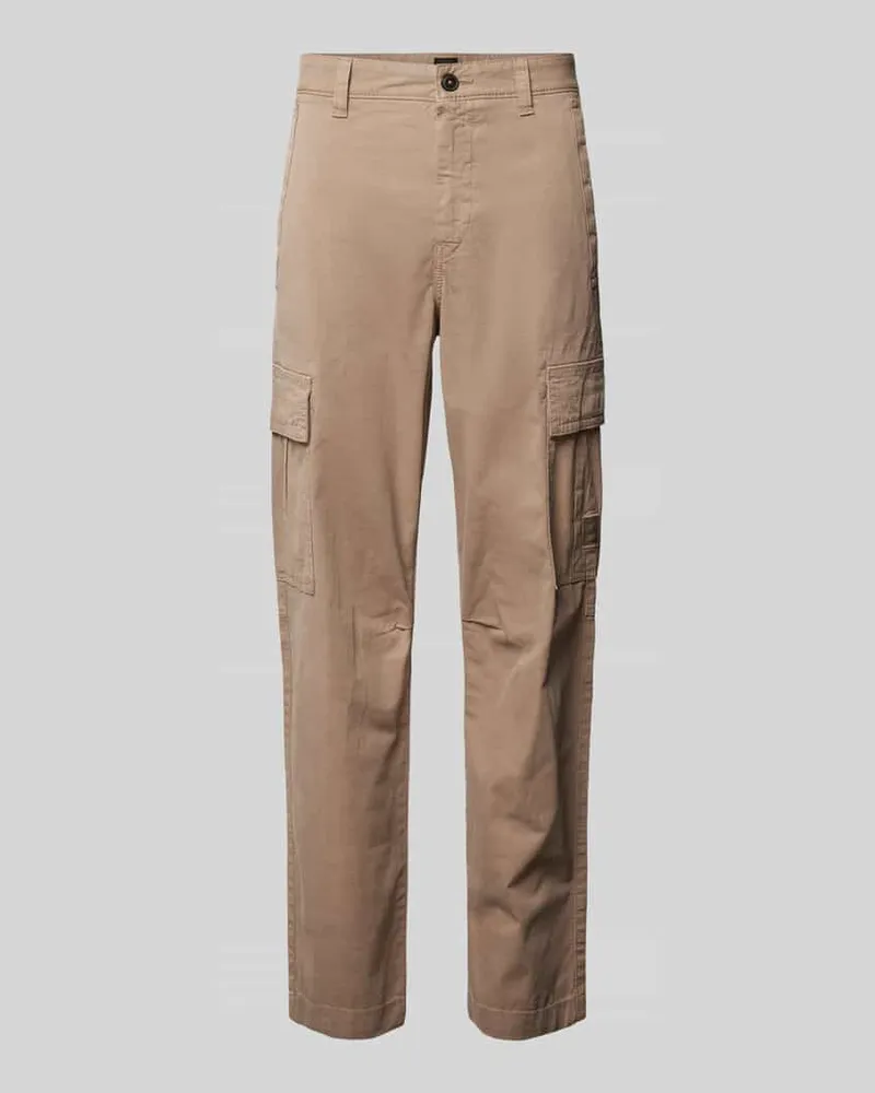 HUGO BOSS Cargohose mit Label-Patch Modell 'Sisla Beige