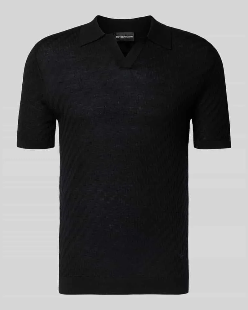 Emporio Armani Slim Fit Poloshirt mit Lyocell-Anteil Black