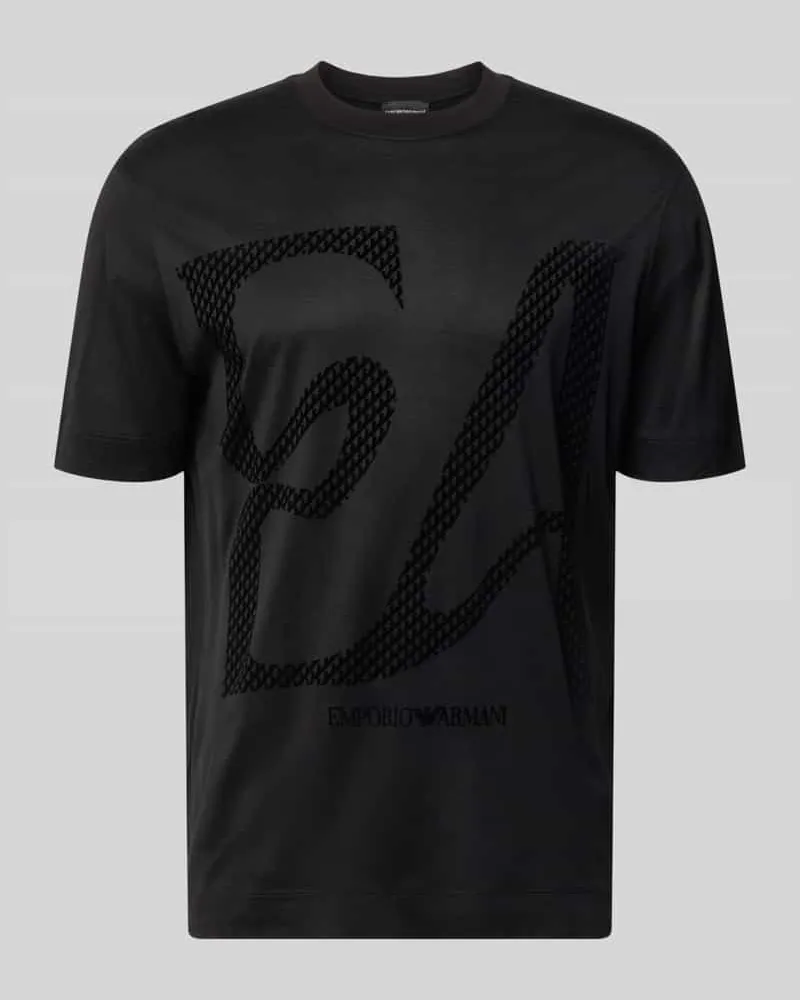 Emporio Armani T-Shirt mit Label-Print Black