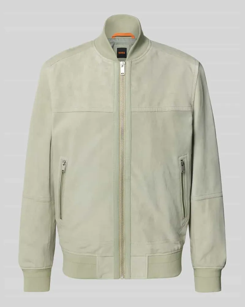 HUGO BOSS Regular Fit Jacke aus echtem Ziegenleder Modell 'JOHICE Lind