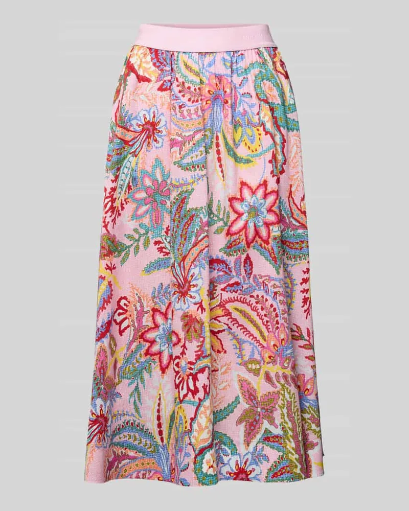 Milano Italy Regular Fit Midirock mit Allover-Paisley-Print Rose