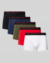 HUGO BOSS Trunks mit elastischem Logo-Bund im 3er-Pack Rot