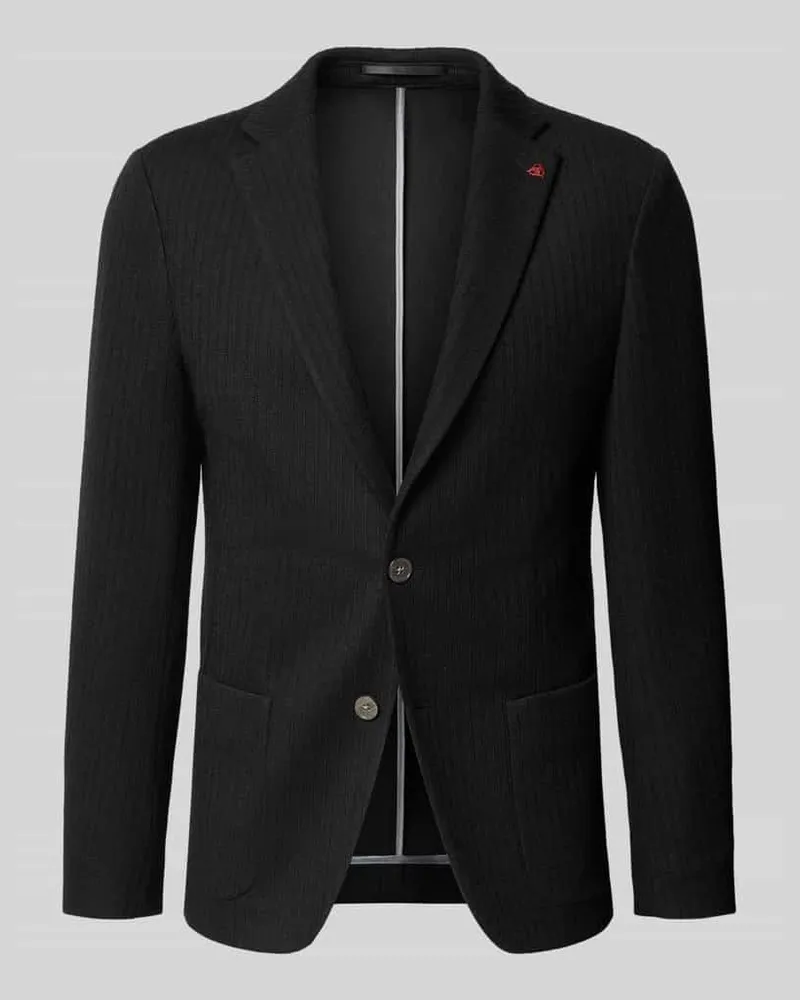 Roy Robson Slim Fit 2-Knopf-Sakko mit aufgesetzten Taschen Black