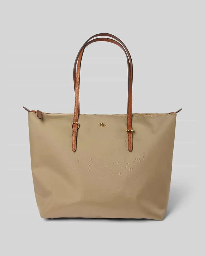 Ralph Lauren Tote Bag mit Label-Applikation Modell 'KEATON Taupe