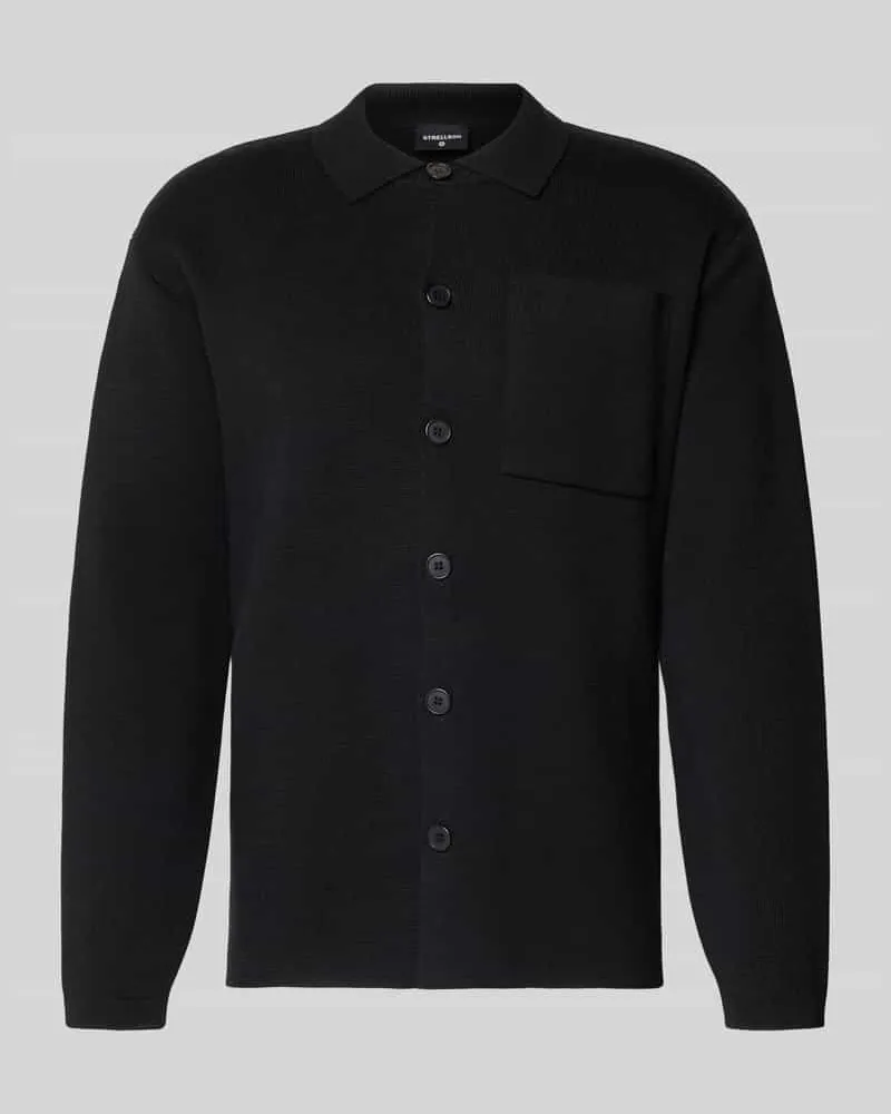 Strellson Regular Fit Poloshirt aus Baumwoll-Woll-Mix Modell 'AIDEN Black