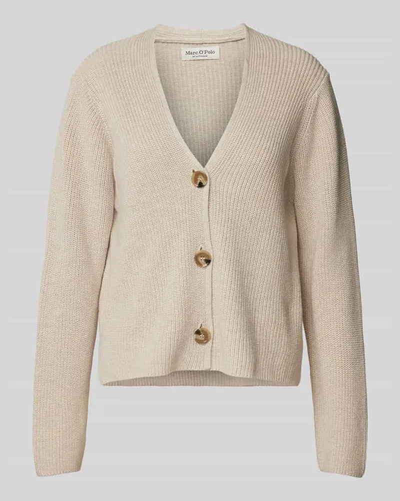 Marc O'Polo Strickjacke mit Strukturmuster Beige