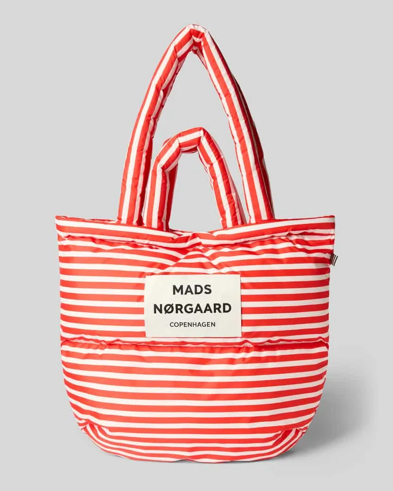 Mads Nørgaard Handtasche mit Steppnähten und Label-Detail Rot