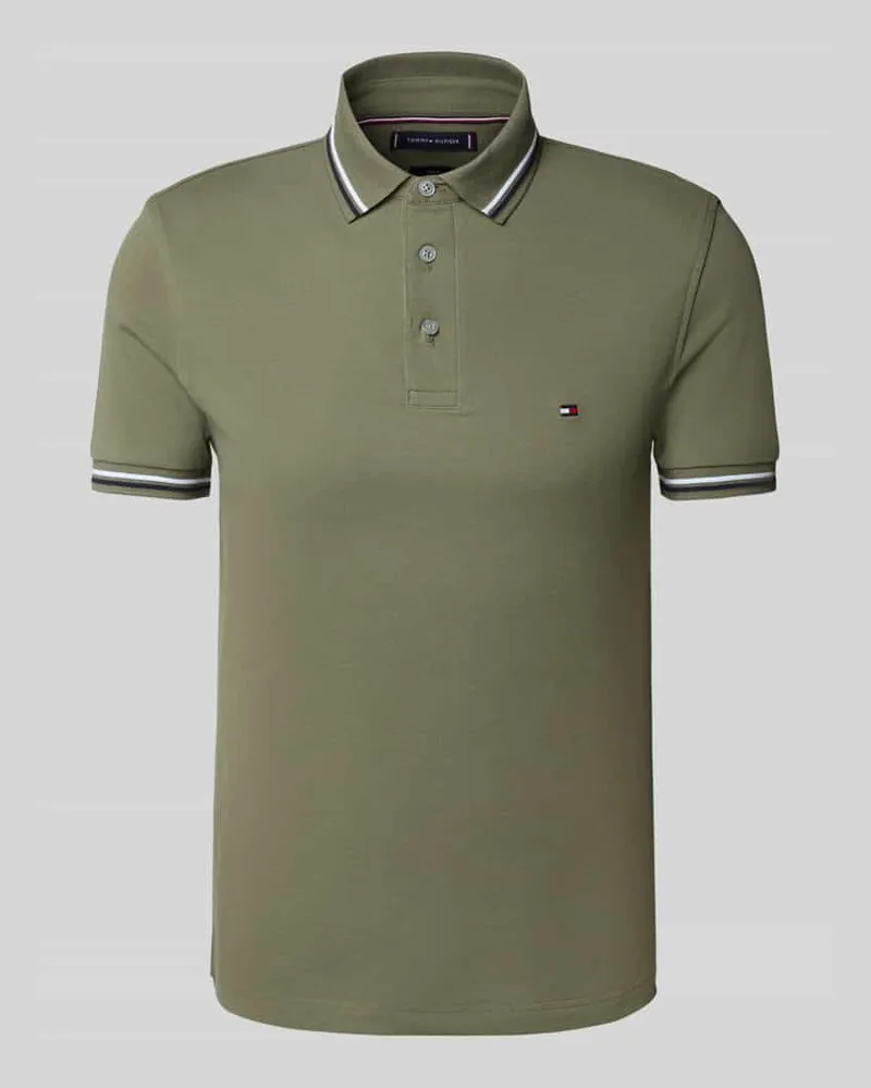Tommy Hilfiger Regular Fit Poloshirt aus Baumwoll-Mix Oliv