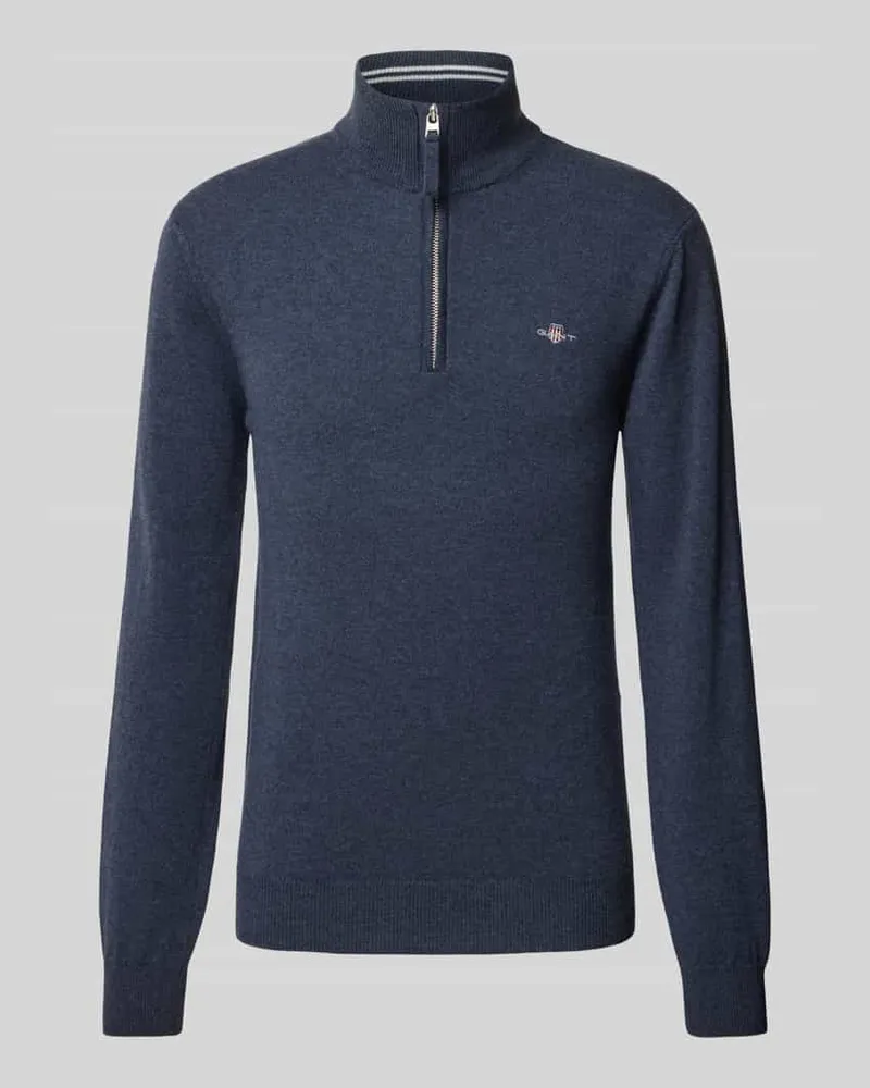 Gant Strickpullover mit Label-Stitching Modell 'SUPERFINE Marine