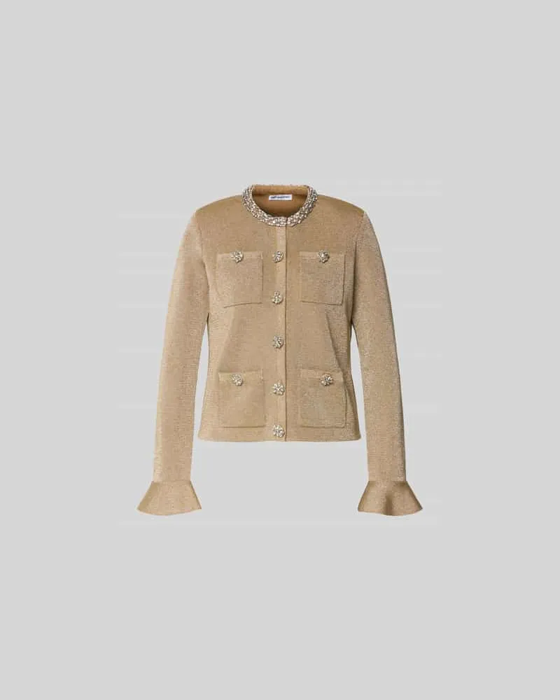 Self-Portrait Cardigan mit Viskose-Anteil Gold