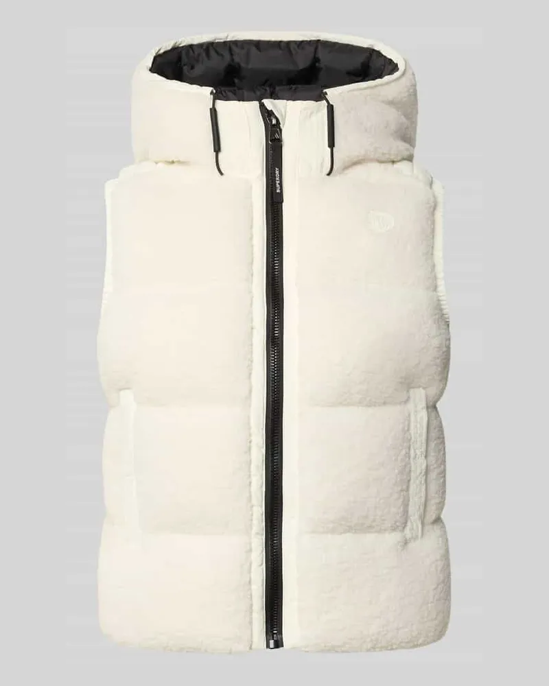 Superdry. Weste mit Kapuze Offwhite