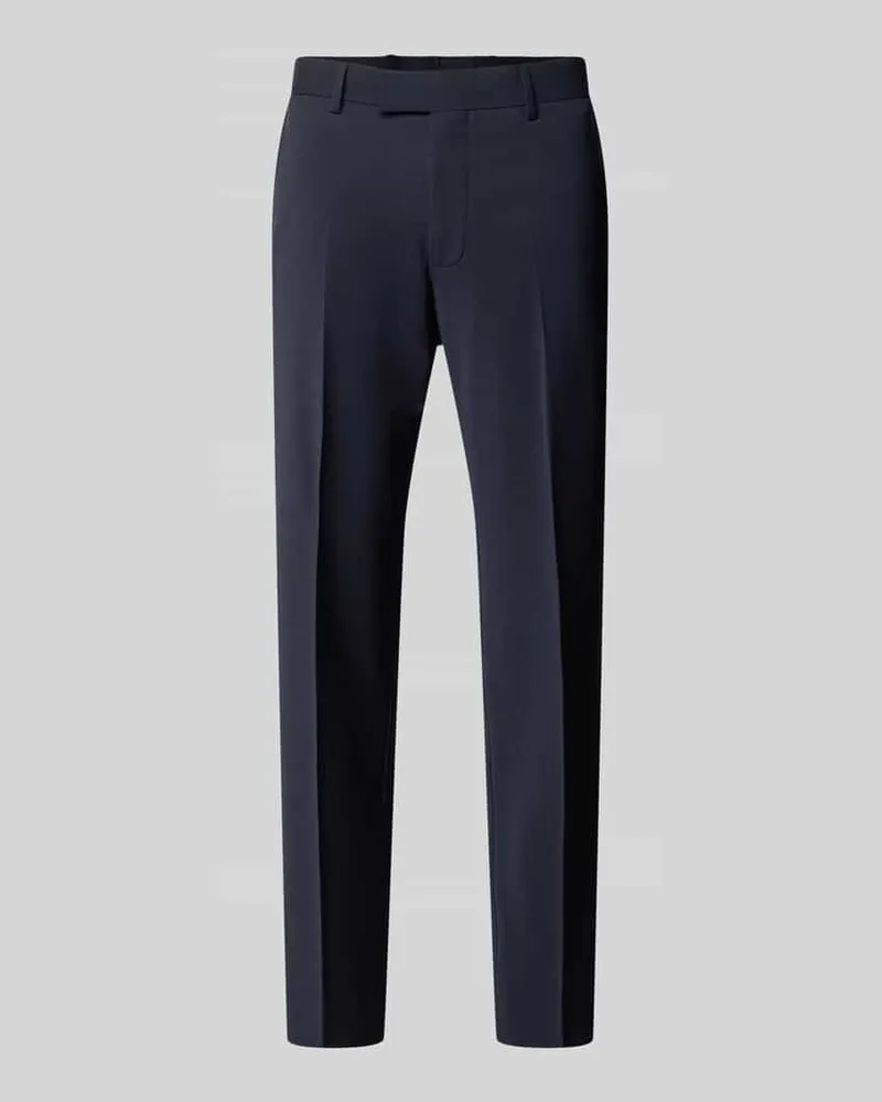 Strellson Regular Waist Business-Hose aus Wolle mit Bügelfalte Dunkelblau