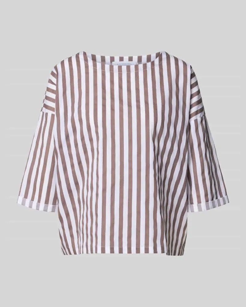 Rich&Royal Relaxed Fit Bluse mit U-Boot-Ausschnitt Cognac