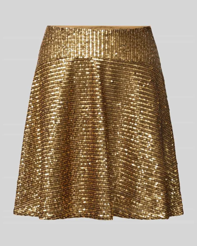 Ralph Lauren Minirock mit Pailletten Modell 'KARJYLL Gold