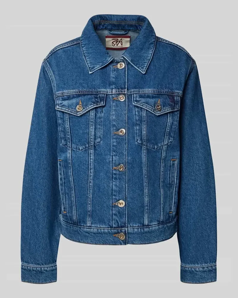 Mos Mosh Jeansjacke mit Brusttaschen Modell 'Saima Hellblau