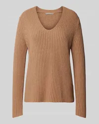 (THE MERCER) N.Y. Strickpullover aus Kaschmir mit V-Ausschnitt Camel