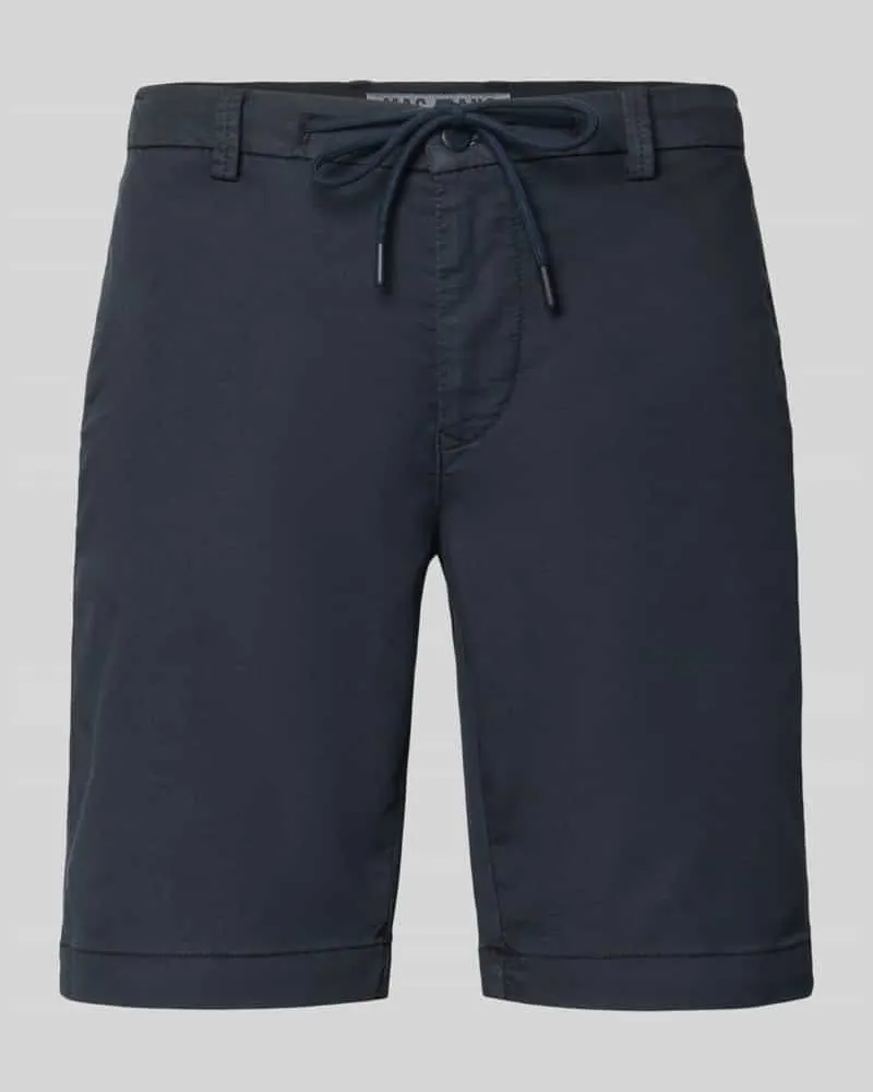 MAC Jeans Bermudas mit Bindegürtel und französischen Eingrifftaschen Marine